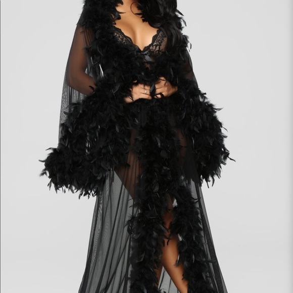 fashion nova feather robe